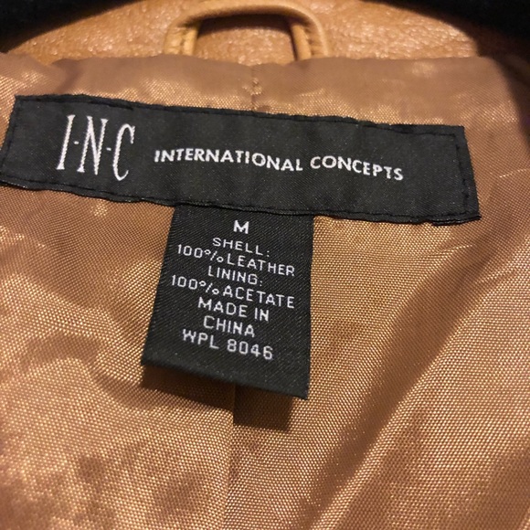 Brand INC LADIES LEATHER JACKET VINTAGE LOOK SZ M - Picture 2 of 5